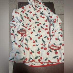 Cherry Print Women's Hooded Robe